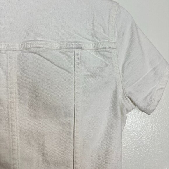 GOOD AMERICAN Fit for Success Denim Utility Dress Denim in Wash White Size Small - Picture 12 of 15